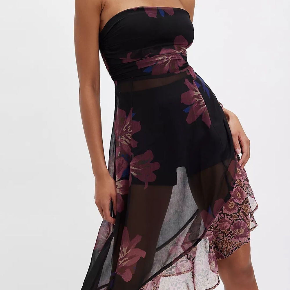 Free people Gloria strapless sheer maxi top dress
